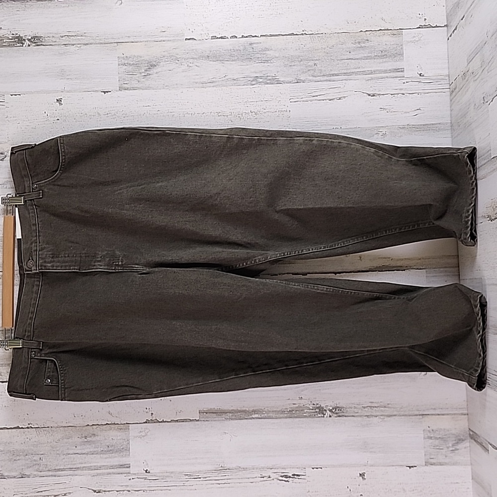 Lands' End olive khaki green cotton relaxed fit denim jeans Size 24W petite NEW